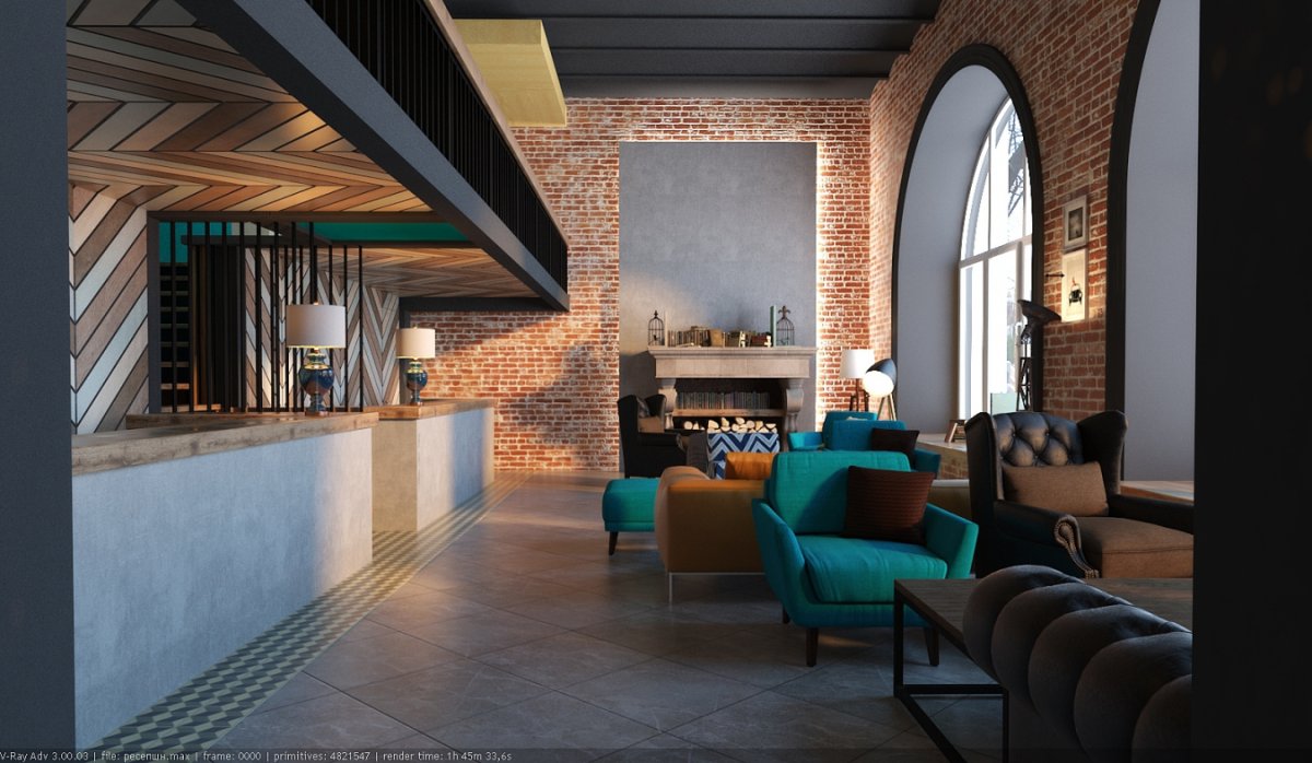 Гостиничный номер в стиле лофт