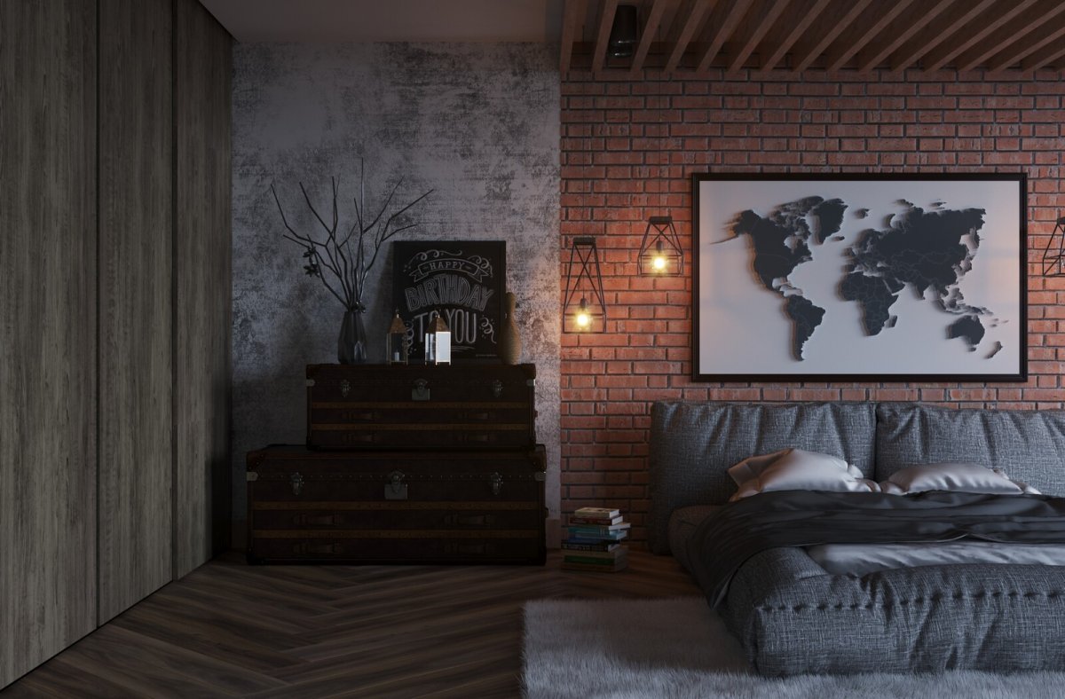Комната в стиле лофт