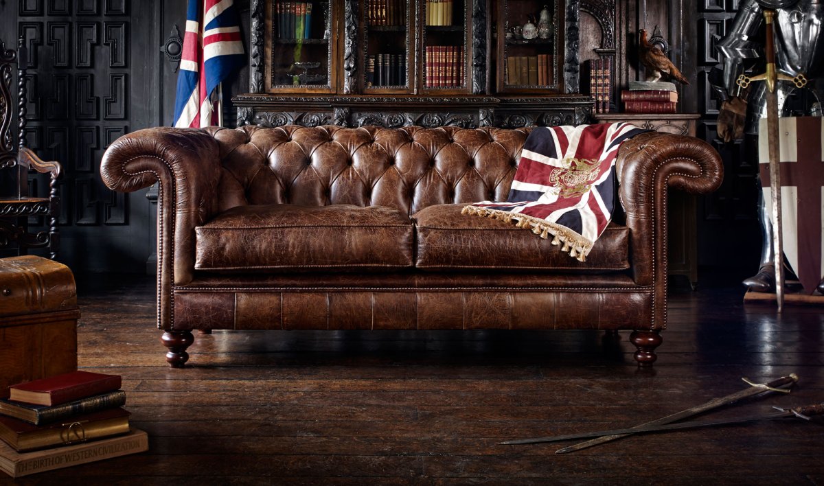 Кожаный диван лофт