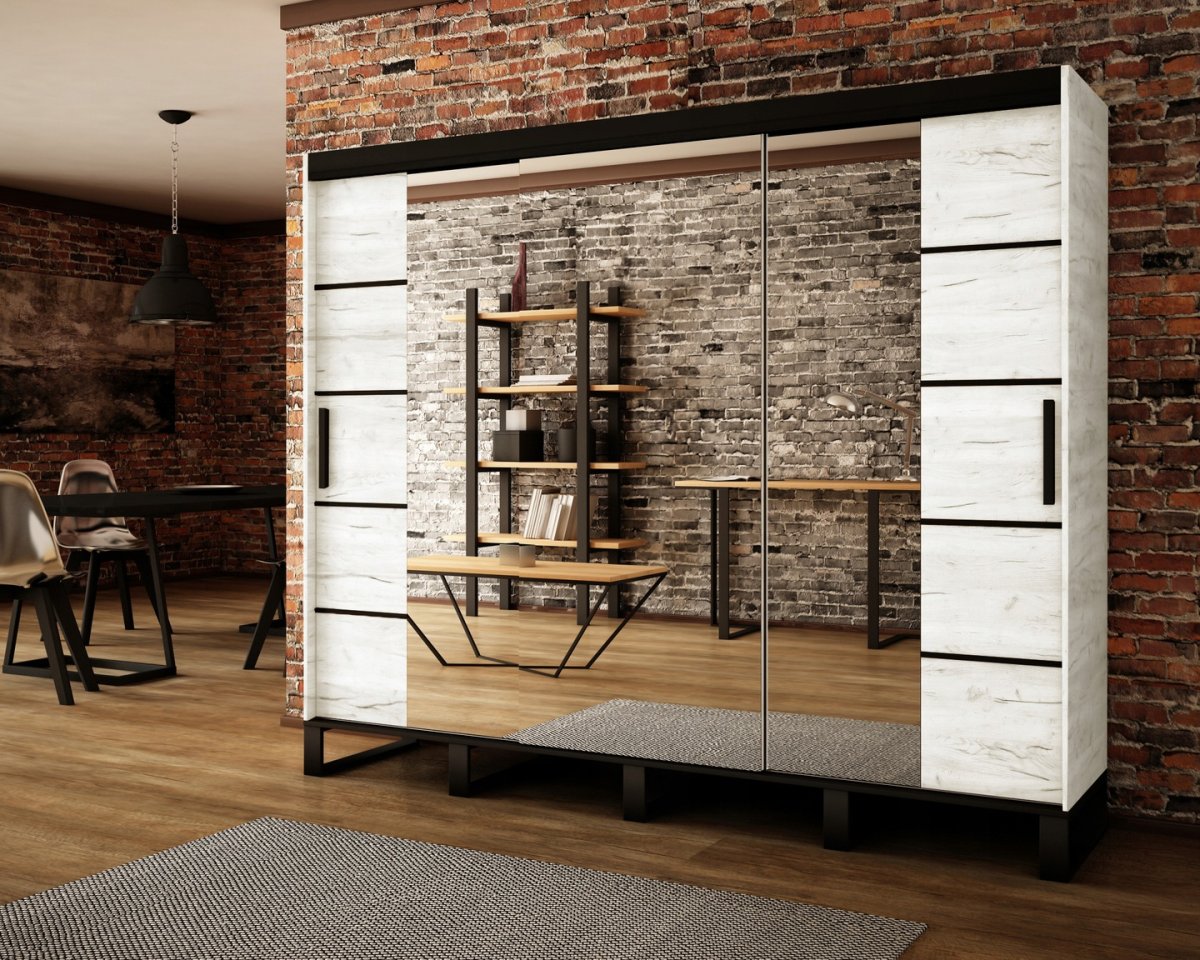 Гостиная лофт-20 (белая Аляска/черный)