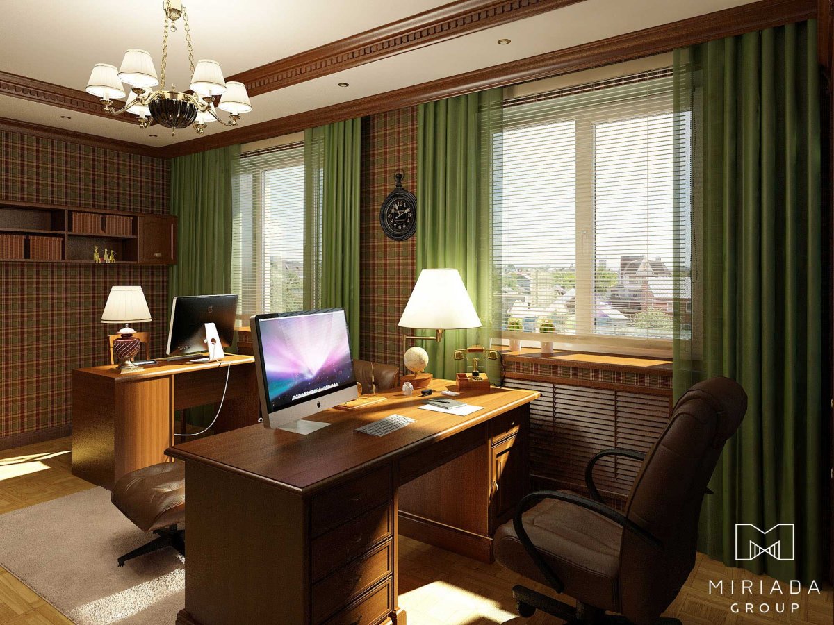 Интерьер кабинета в квартире