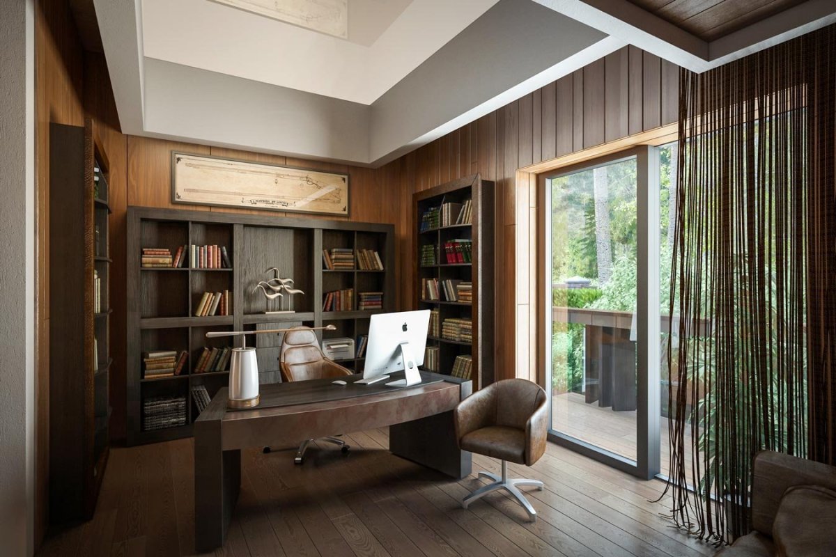 Интерьер кабинета в доме