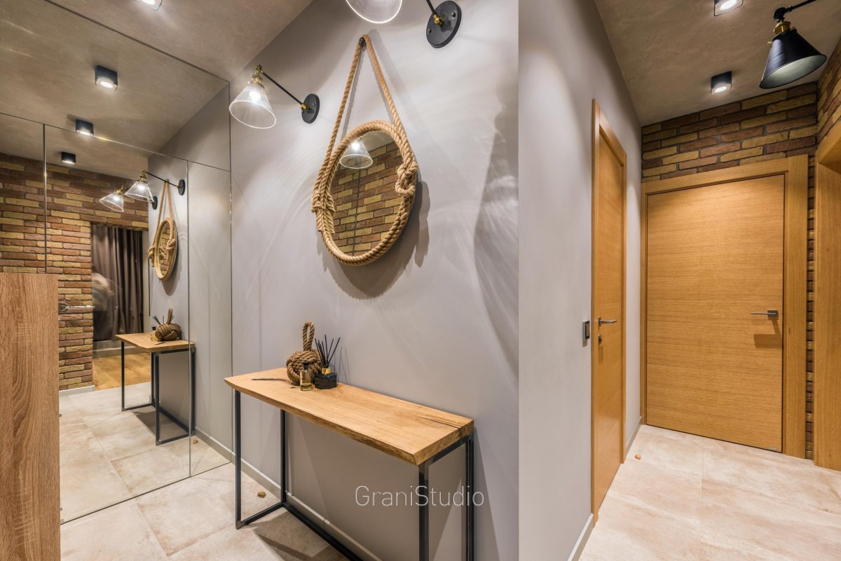 Прихожая гостиная лофт