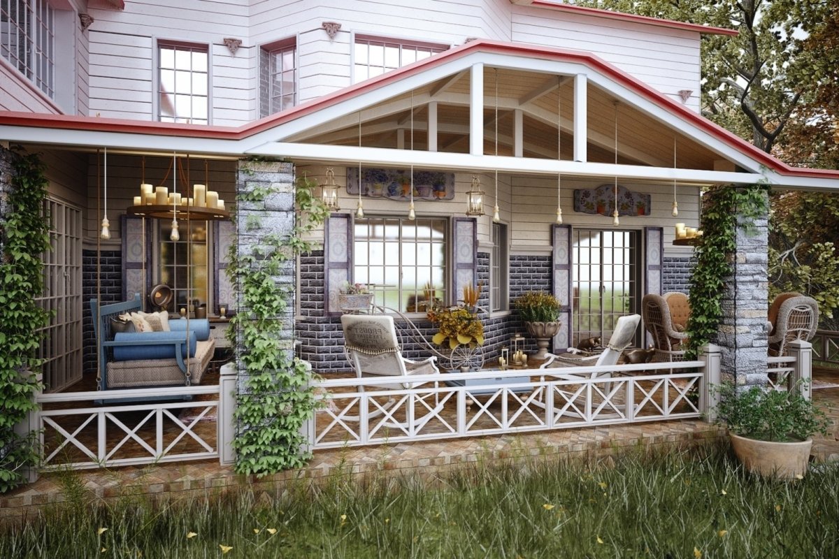 Интерьер маленькой веранды