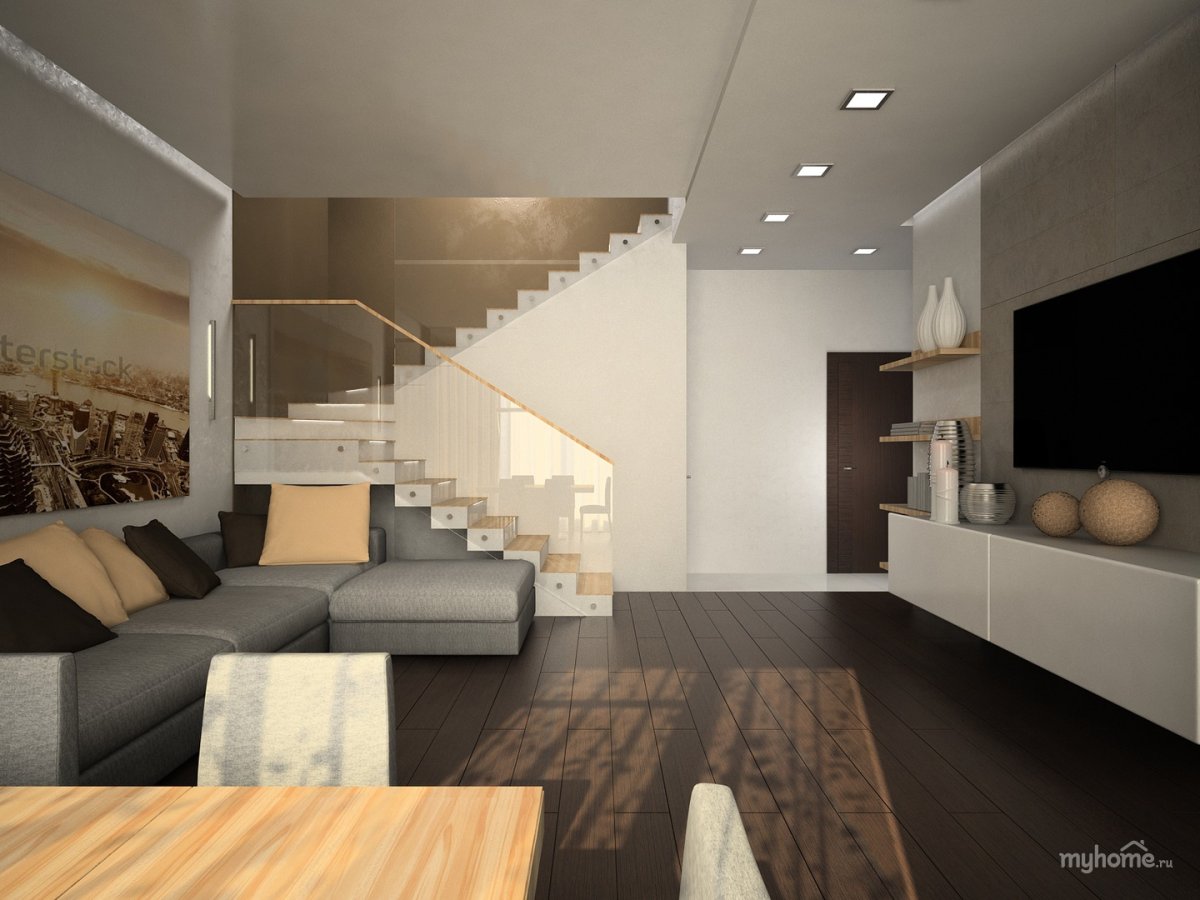 Интерьер двухуровневой квартиры 100 кв.м