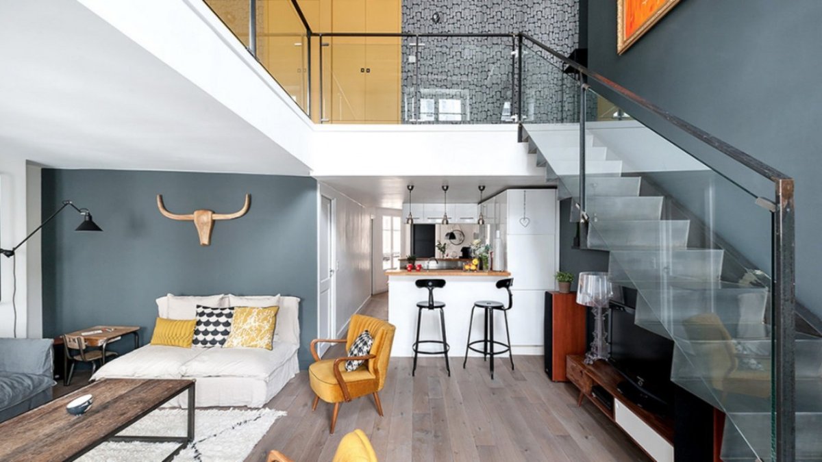 Двухуровневая студия в стиле лофт 20 м2