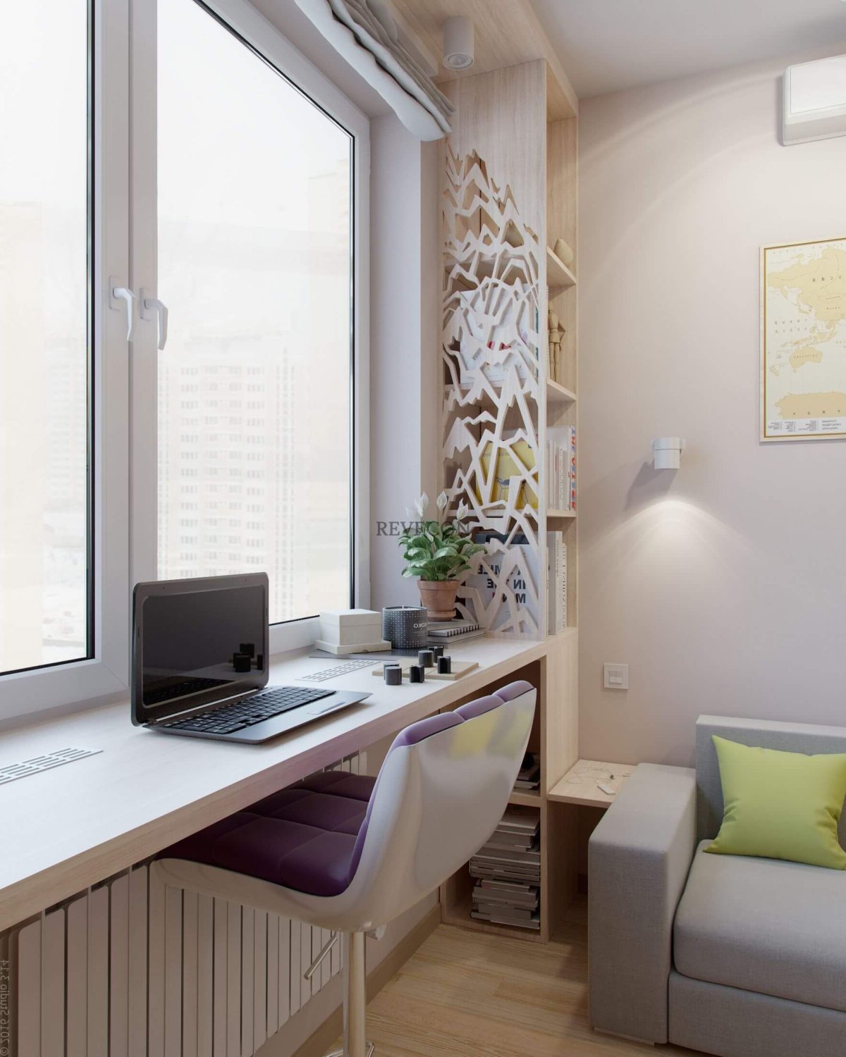 Подоконник на кухни для посиделок