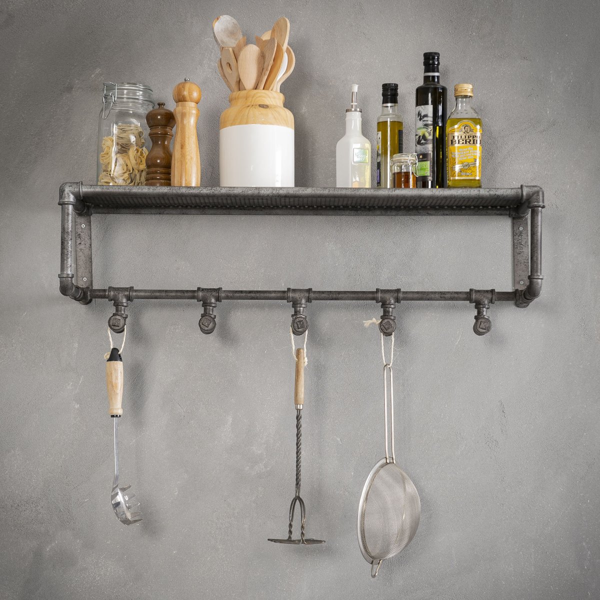 Кухонные полки в стиле лофт