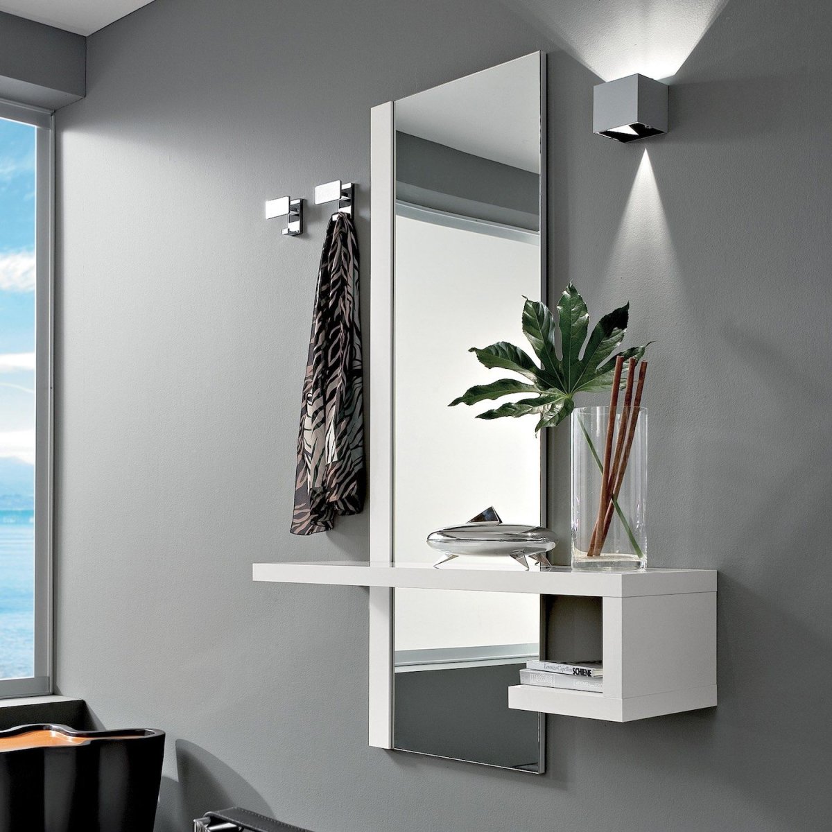 Консоль зеркальная Грейс черная