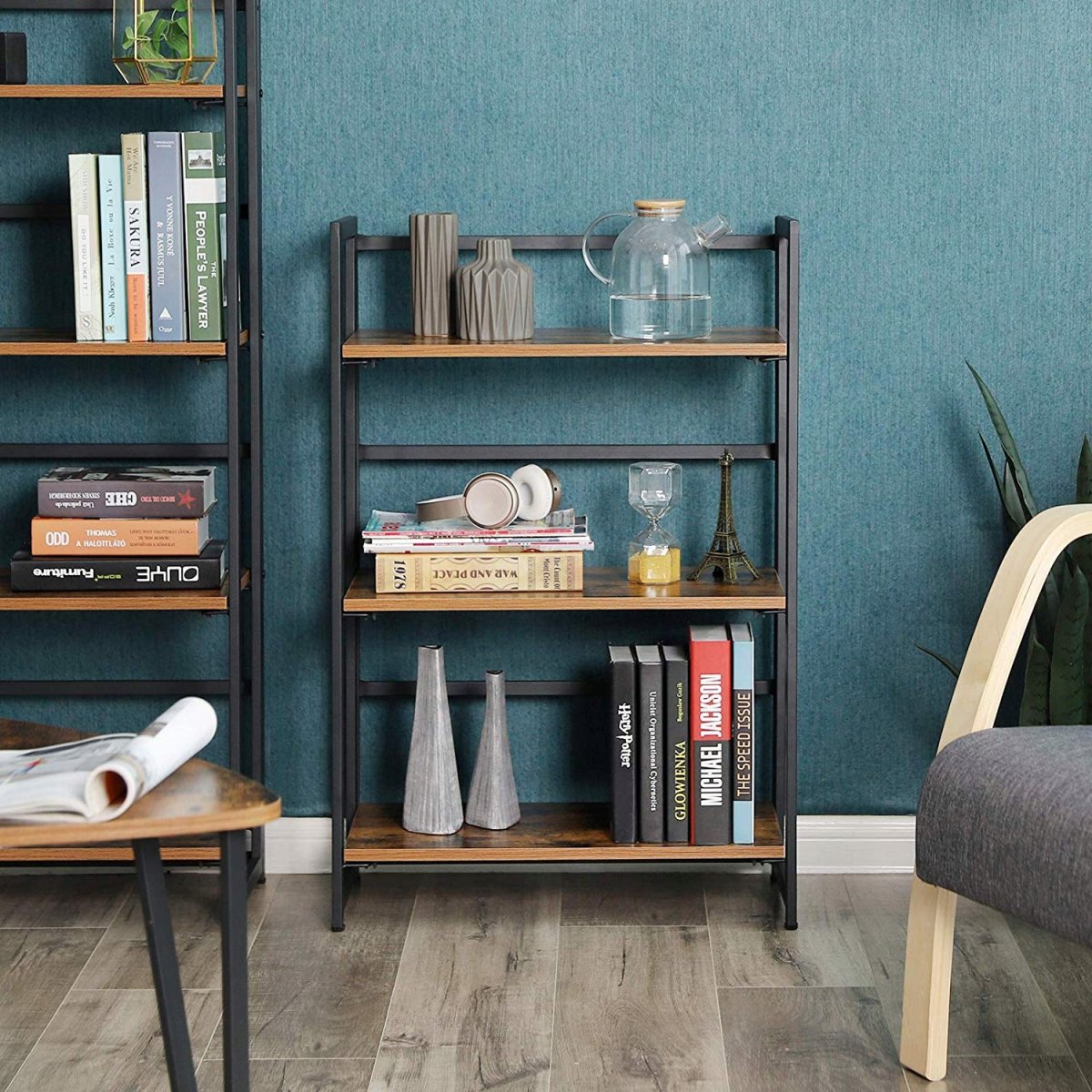 Стеллаж в стиле лофт с подсветкой