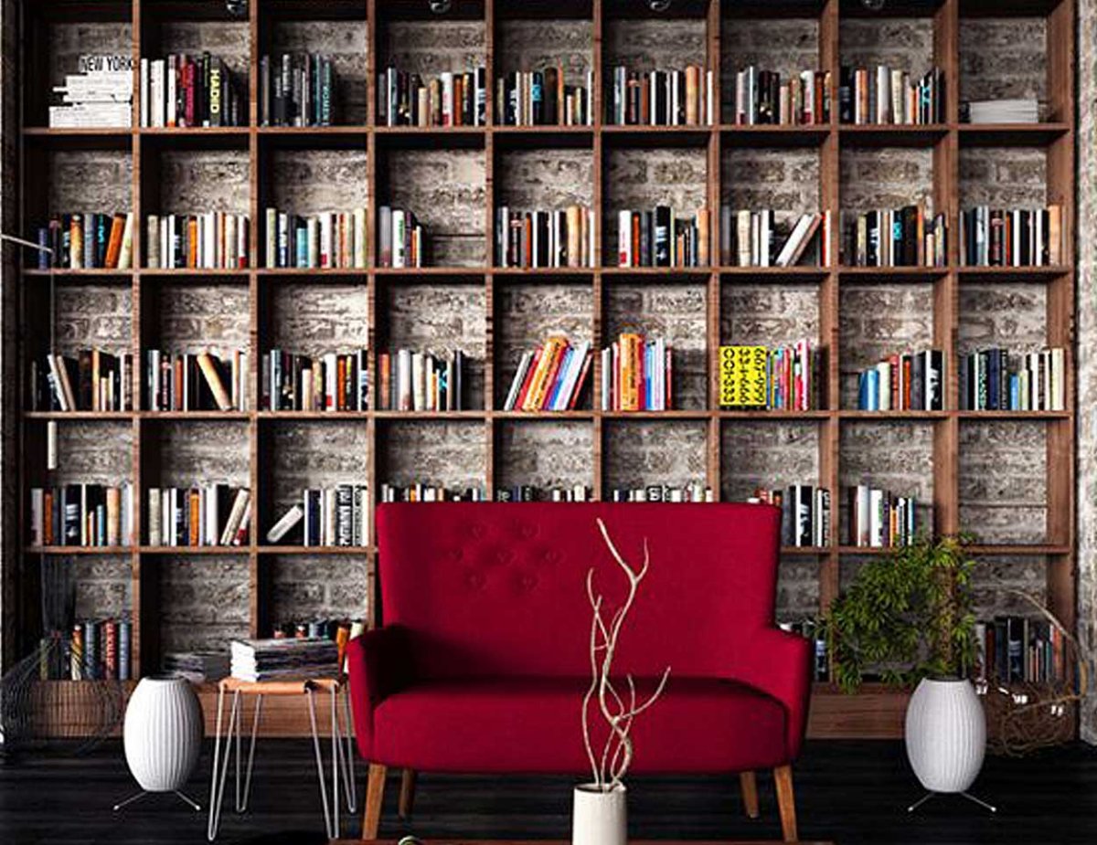 Книжный стеллаж в стиле лофт
