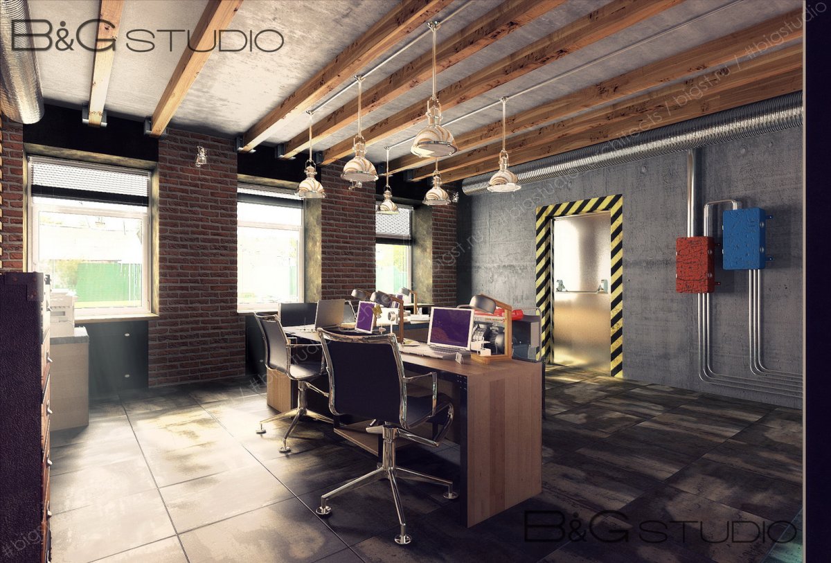 Офис архитекторов в стиле лофт 89м2