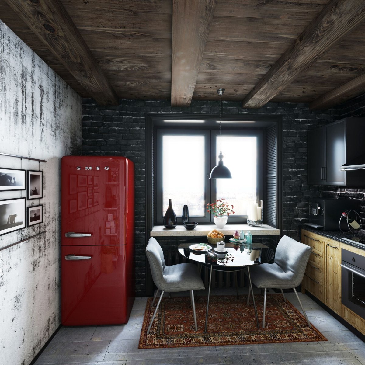 Брутальный интерьер кухни