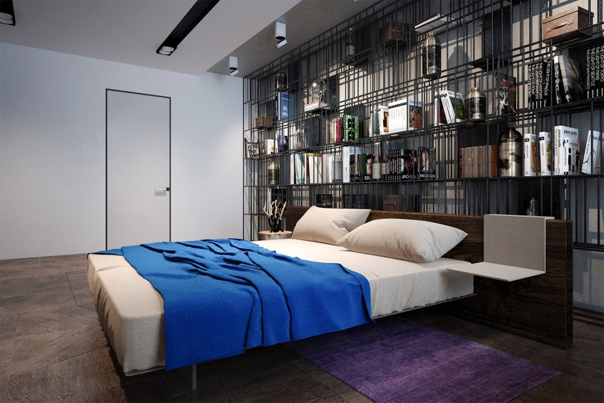 Парящая кровать в стиле лофт