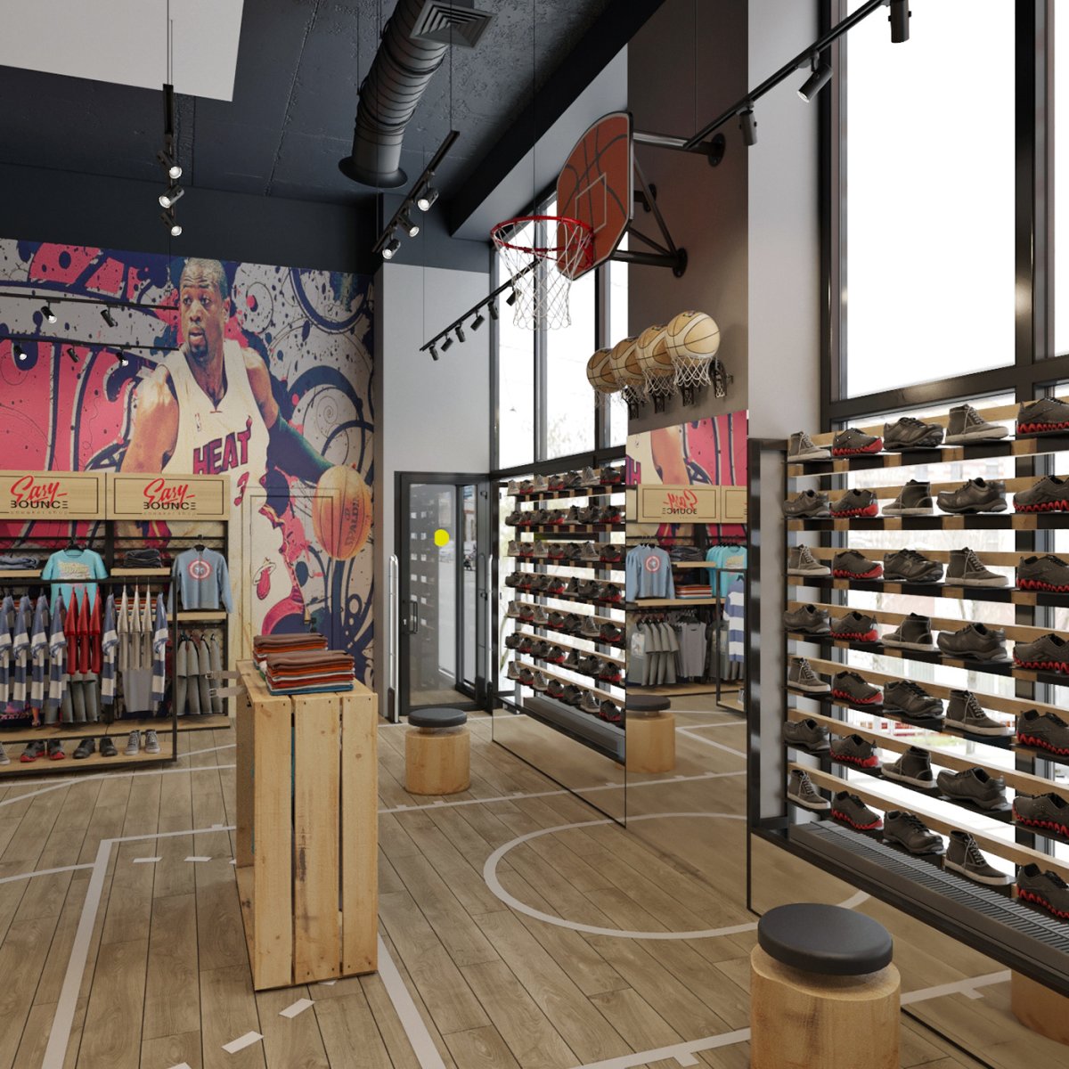 Интерьер магазина молодежной одежды