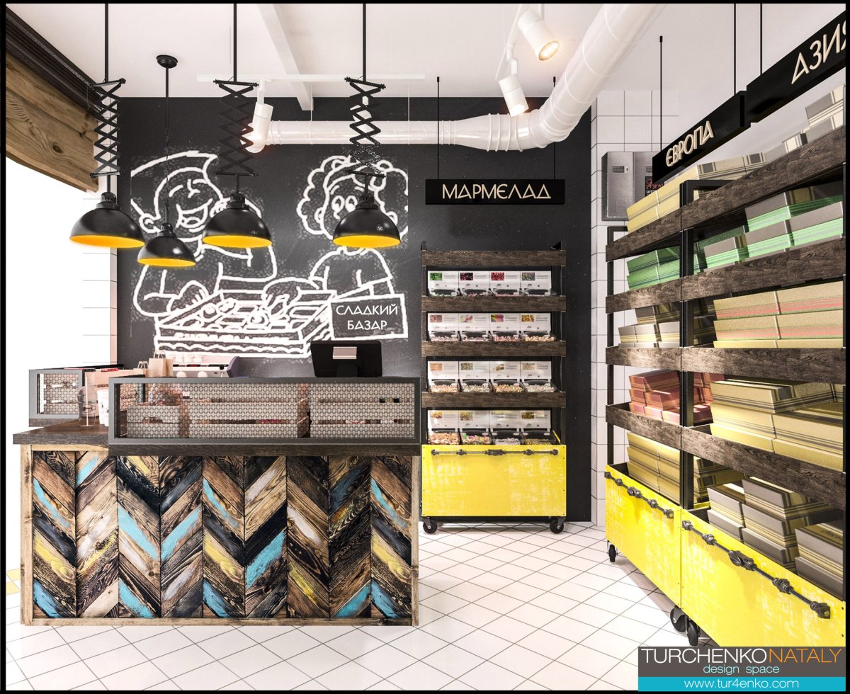 Интерьер магазина сладостей
