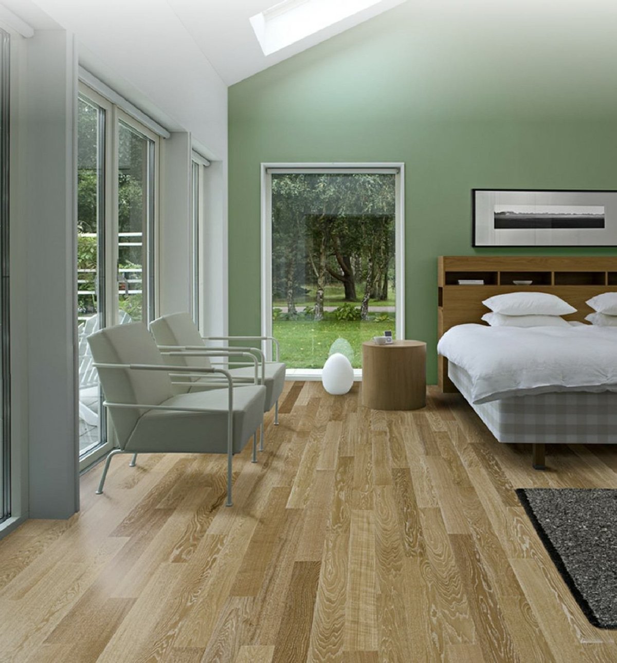 Зеленый ламинат в интерьере