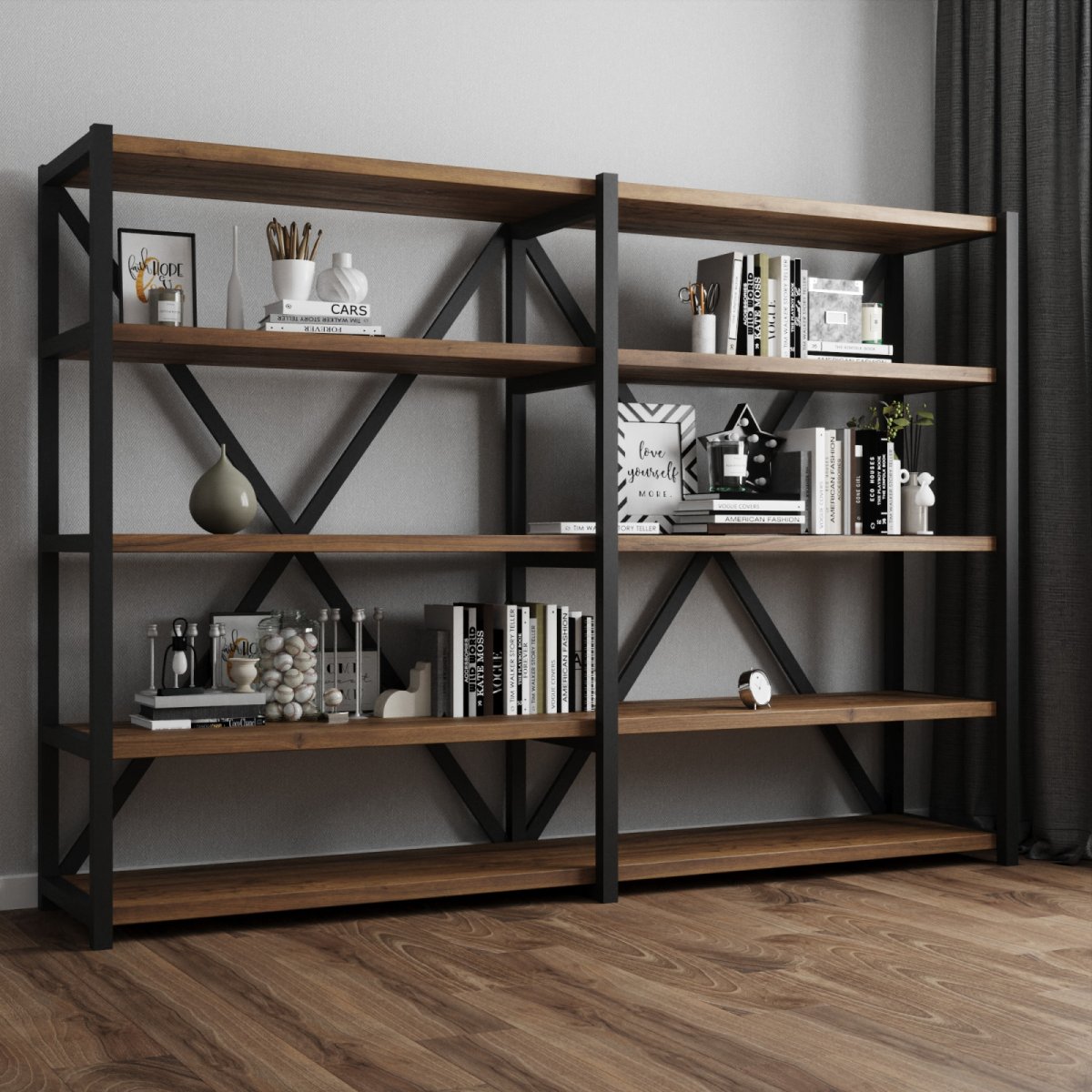 Стеллаж Kvadra 4 Black темный Ду