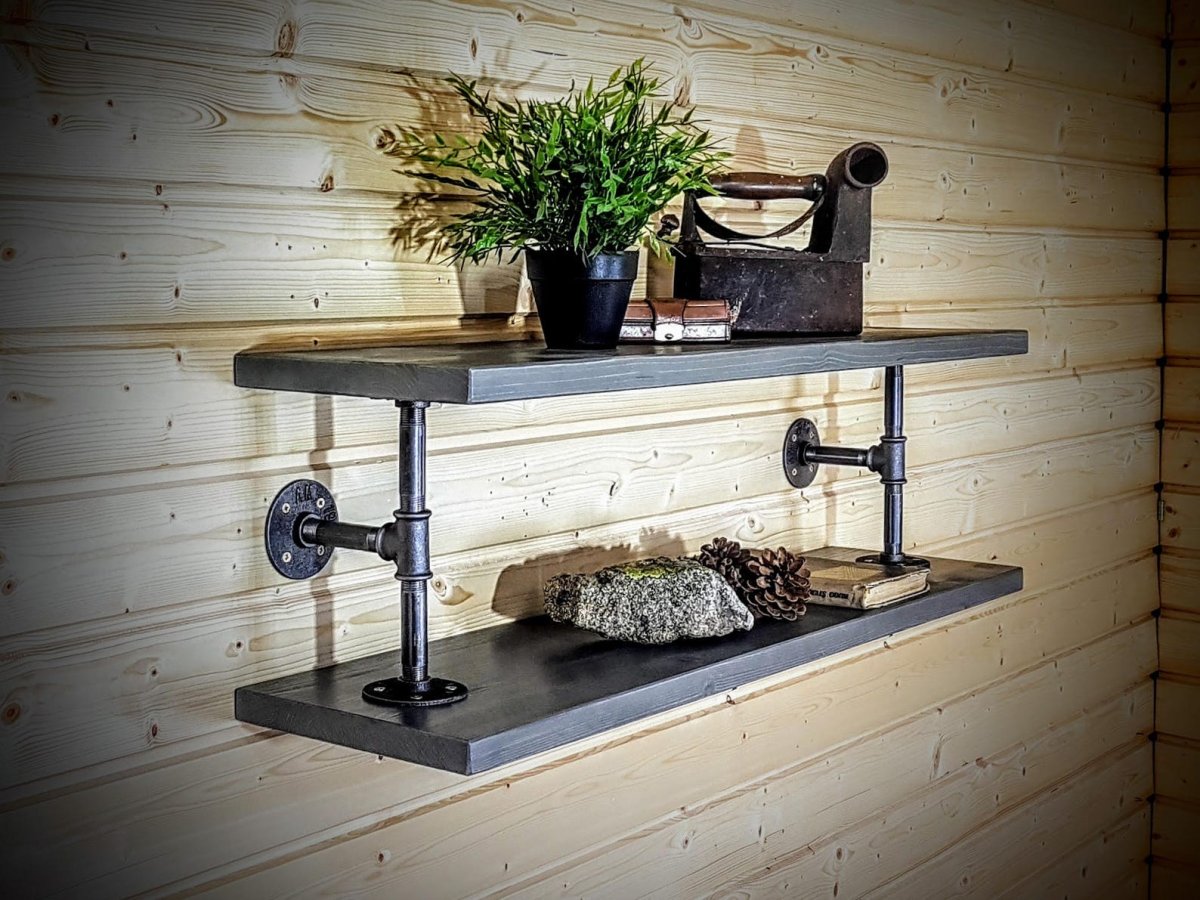 Подвесные полки в стиле лофт