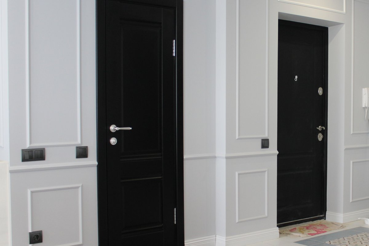 Черные двери в интерьере Профильдорс