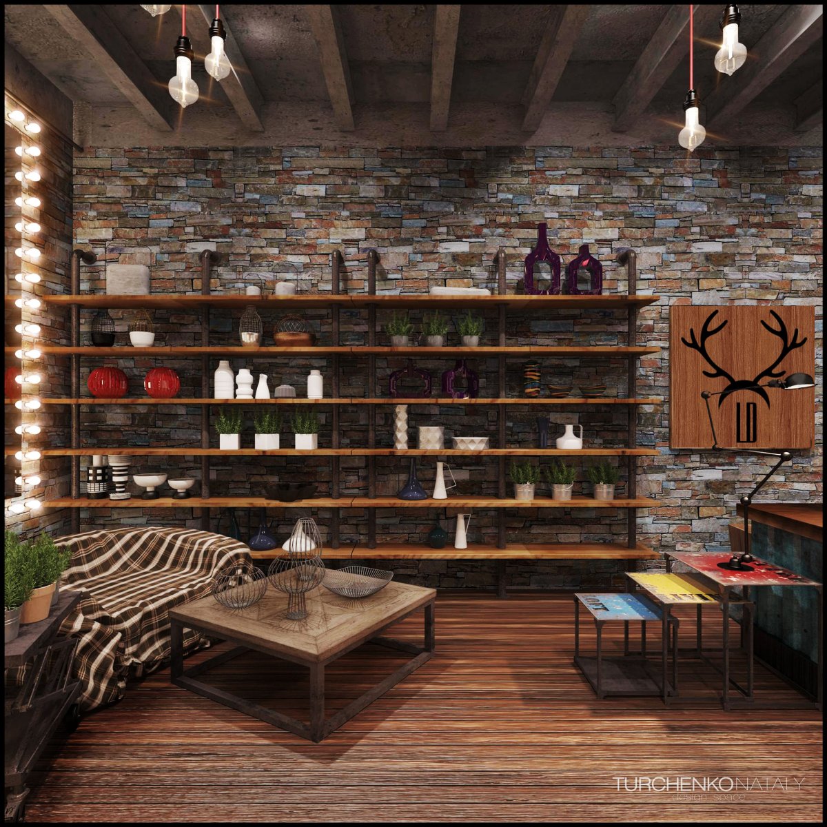 Витрина в стиле лофт