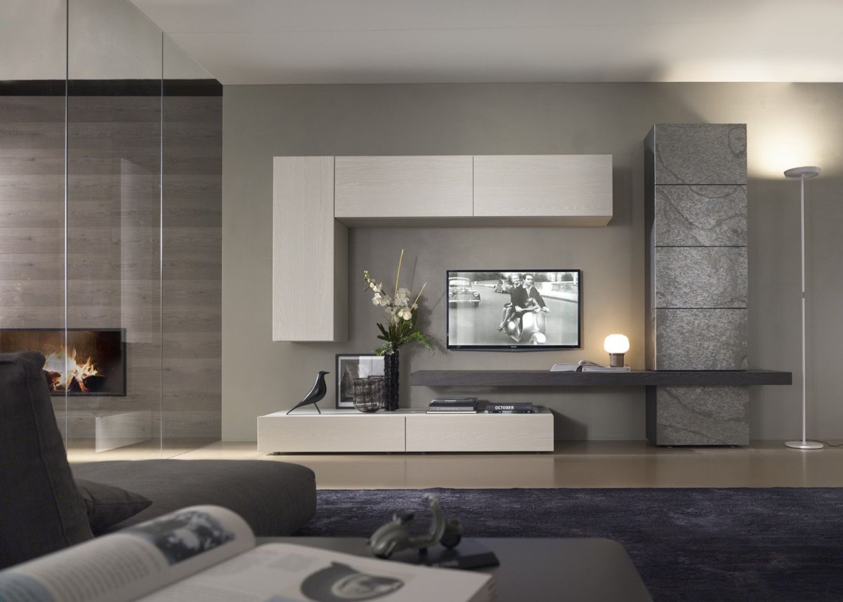 Стенка в гостиную под бетон