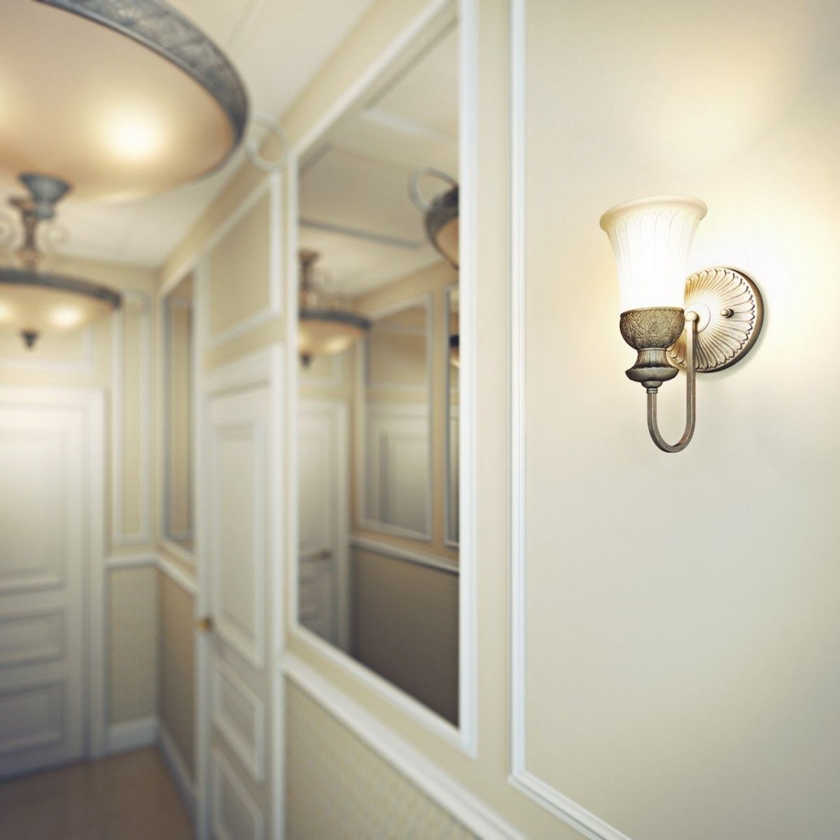 Картина в прихожую со светильниками