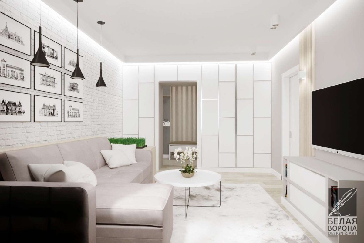 Квартира в стиле лофт в светлых тонах