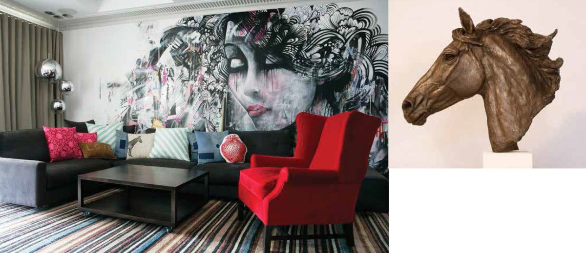 Спальня в стиле лофт с фотообоями