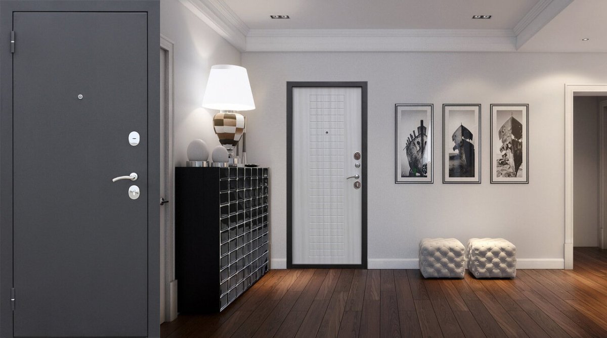 Серые двери в интерьере