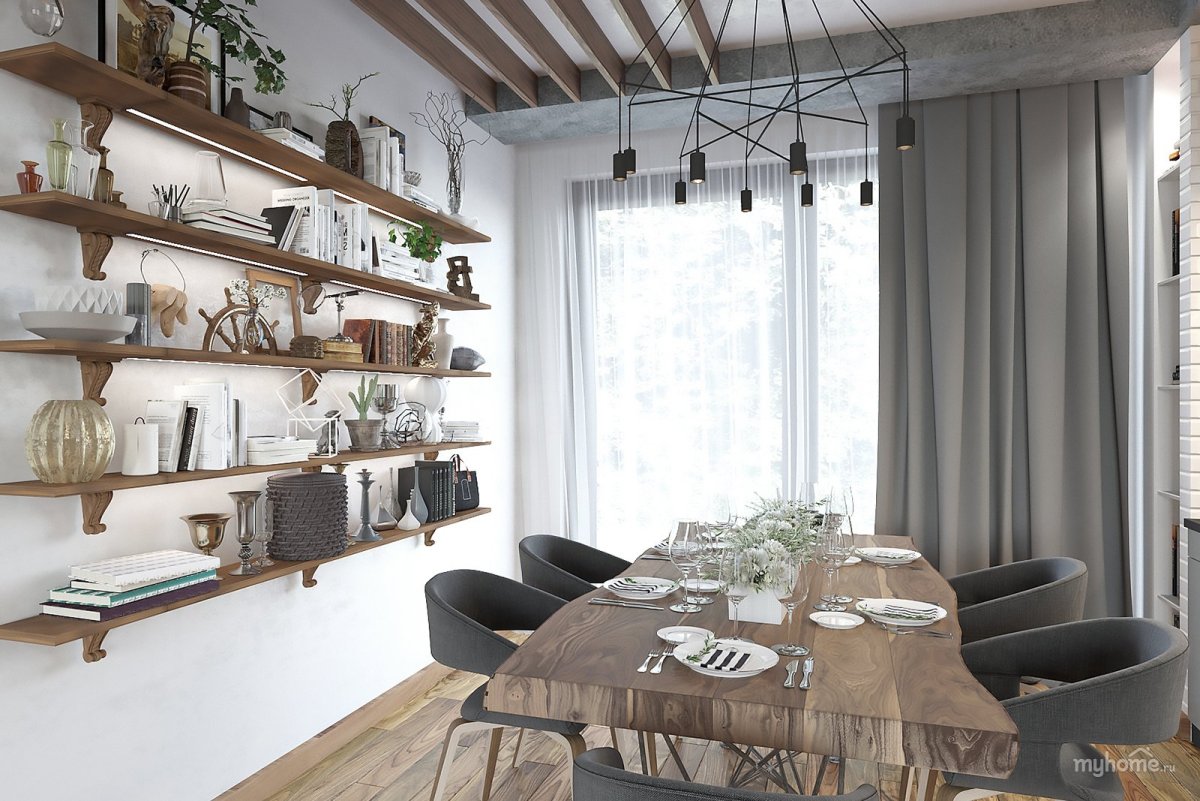 Шторы на кухню лофт