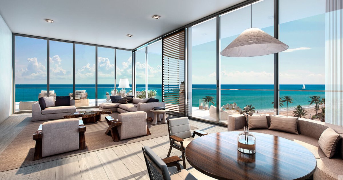 Гостиная с панорамными видом на море