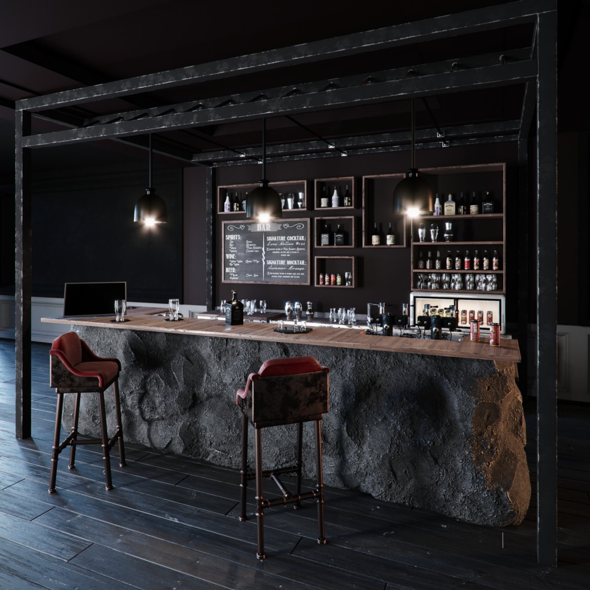 Барная стойка лофт свареная masterskaya fabrika 7000