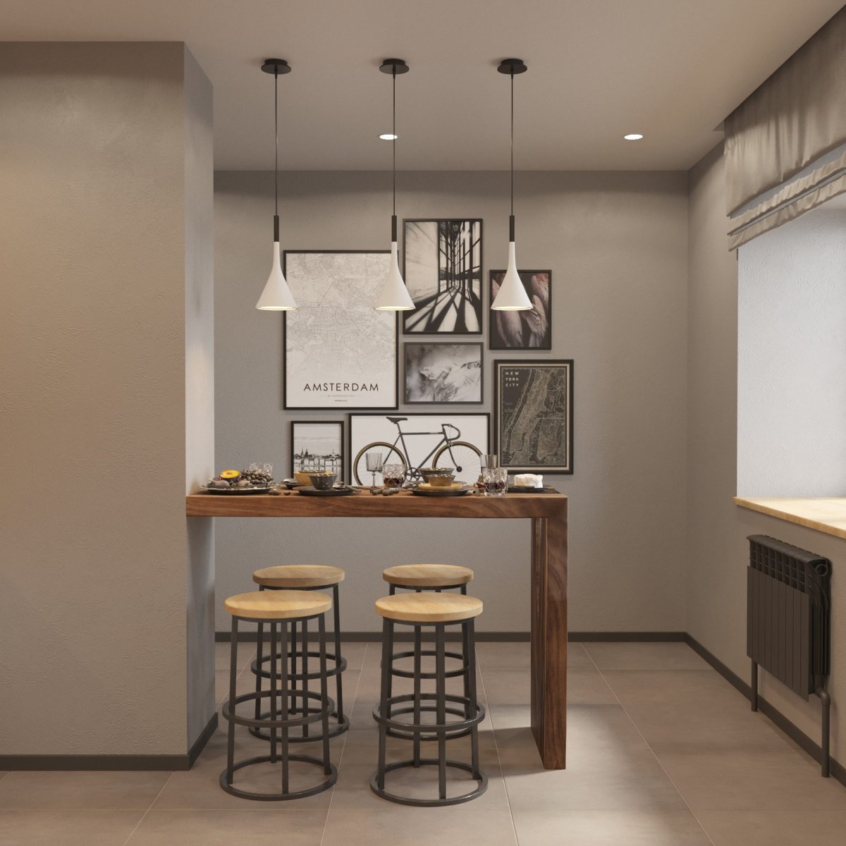 Барная стойка в стиле лофт