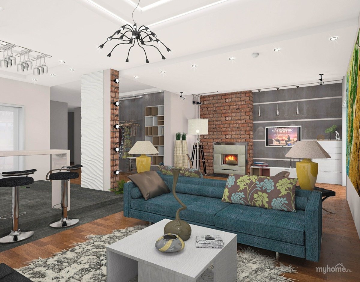 Эклектика (арт деко и лофт) в интерьере