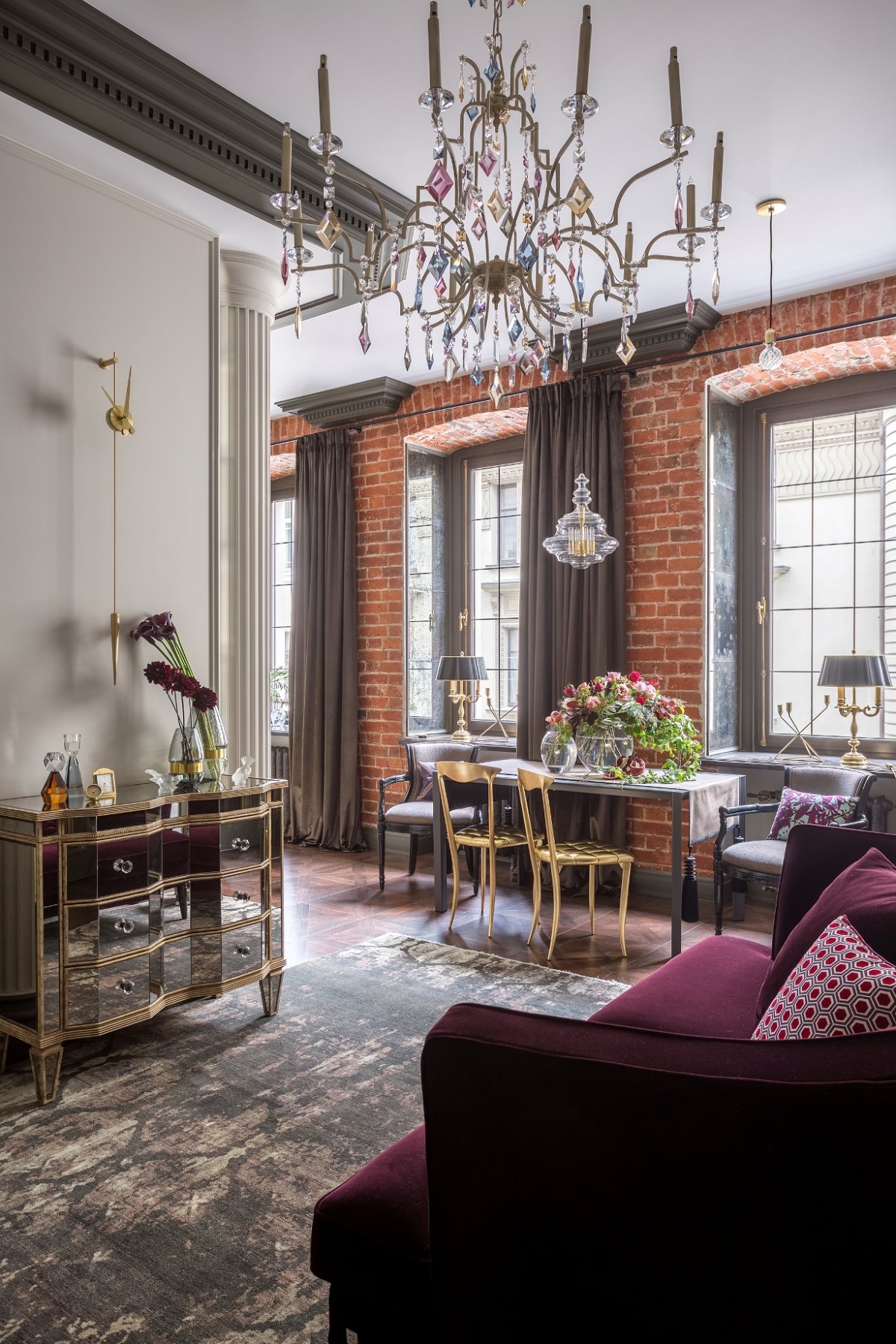 Гостиная с элементами лофта