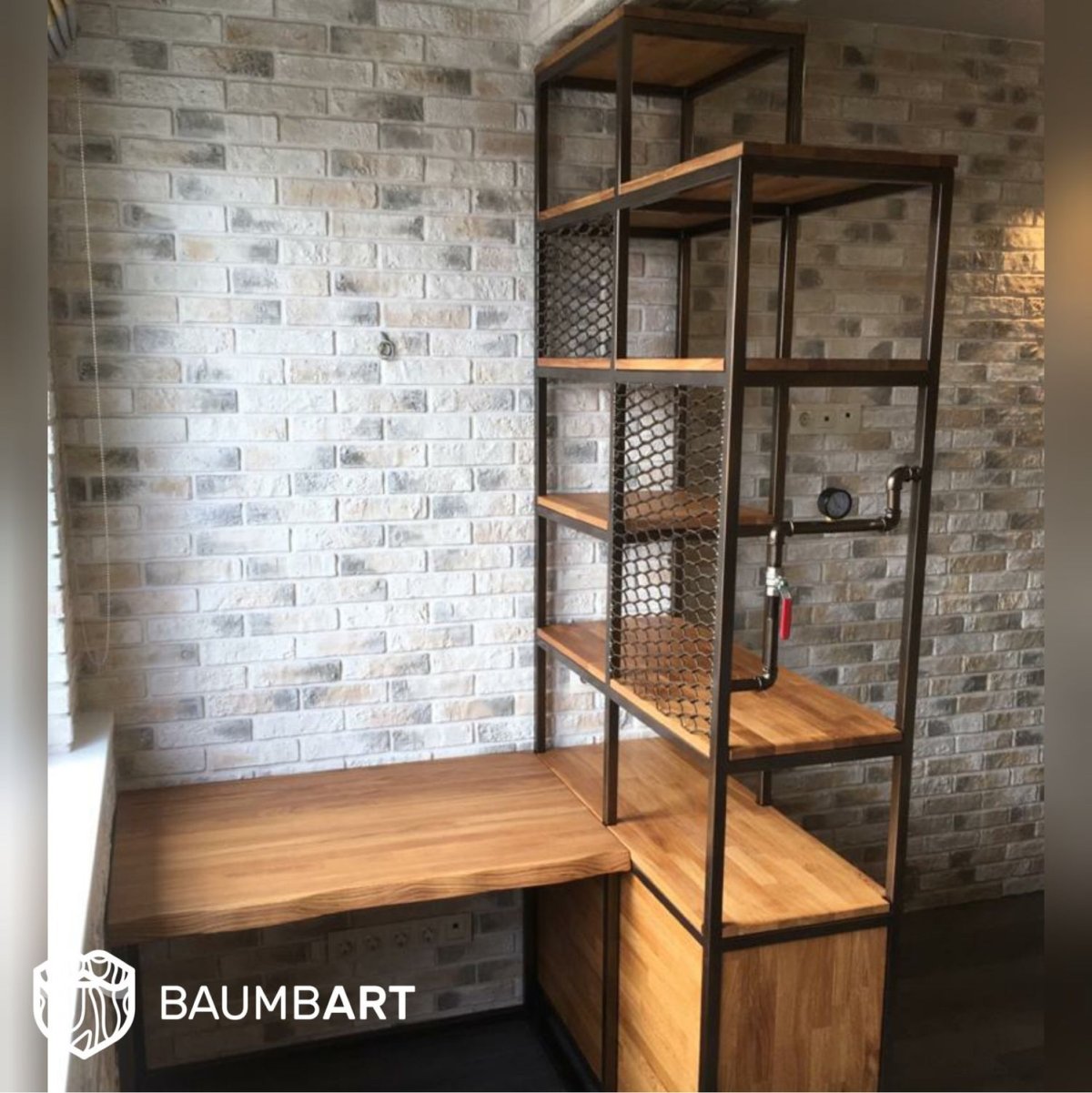 Стол стеллаж в стиле лофт