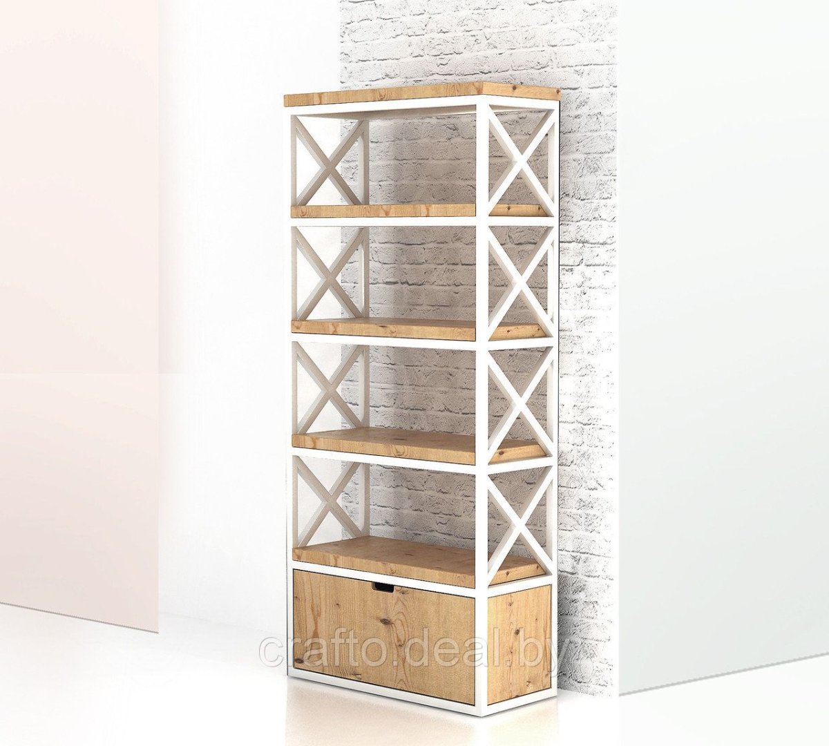 Стеллаж лофт белый