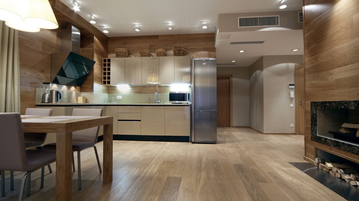 Деревянные панели в интерьере квартиры