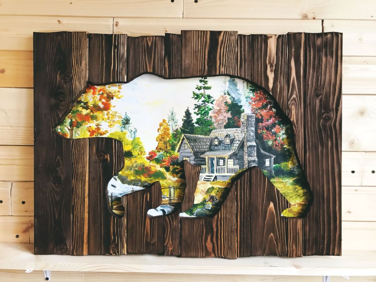 Декоративное деревянное панно