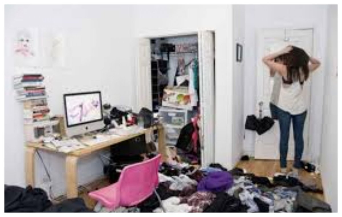 Комната до и после уборки