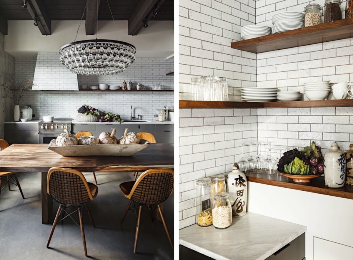 Кухонный фартук под бетон