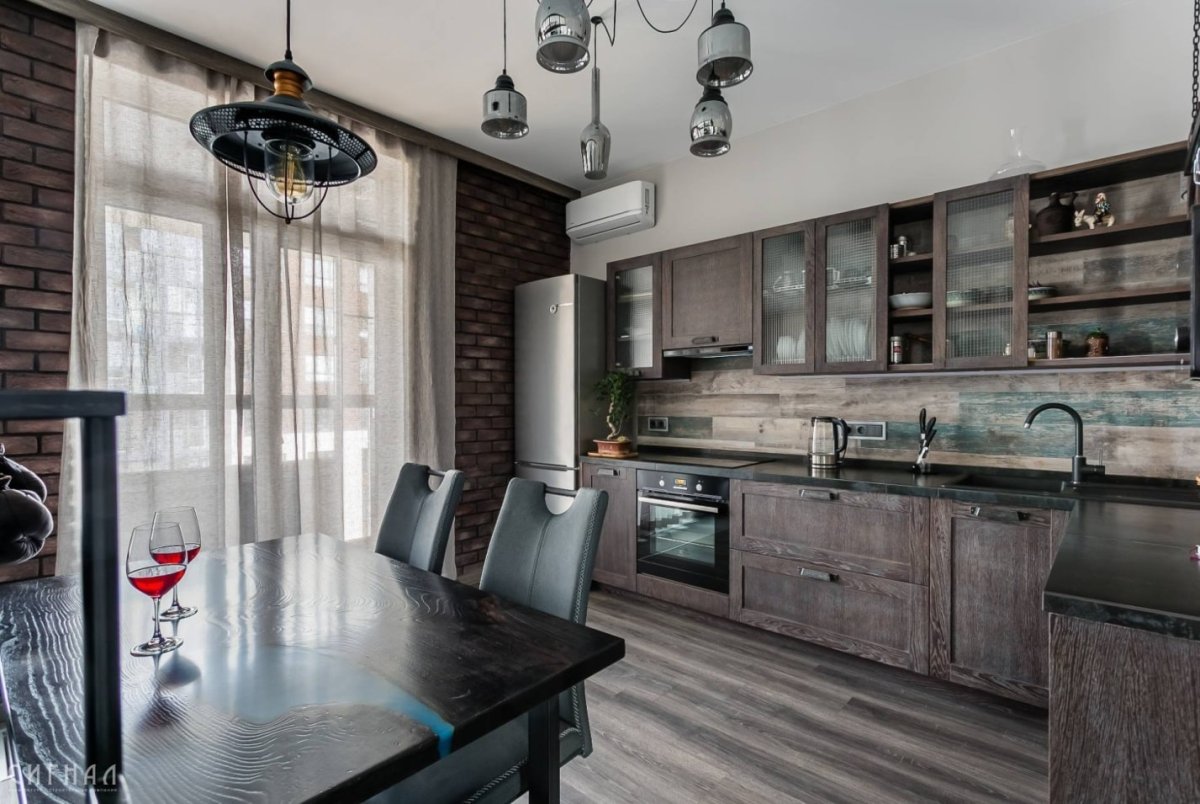 Фартук кухни кирпич Охта