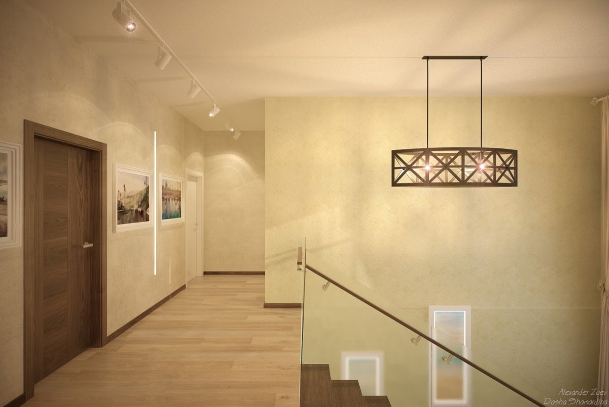 Узкий коридор с подсветкой