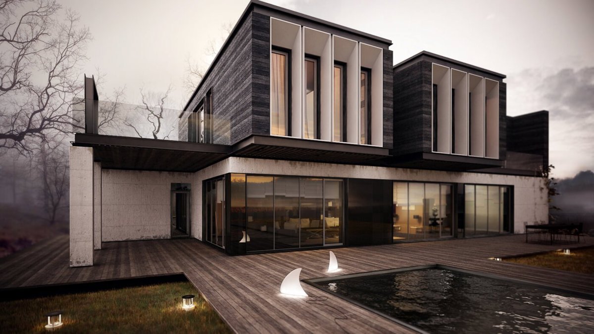 Фасад в стиле лофт