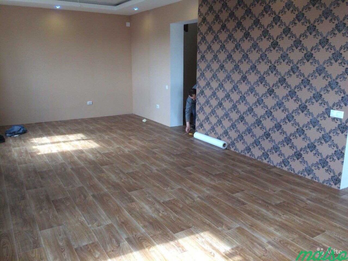 Настил линолеума и ламината