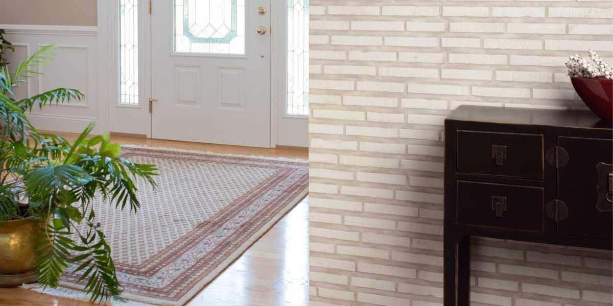 Плитка на стене в прихожей