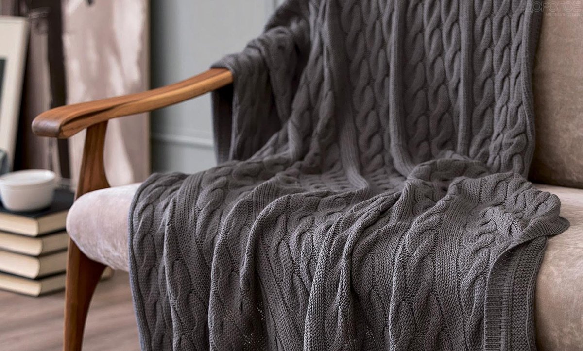 Плед вязаный