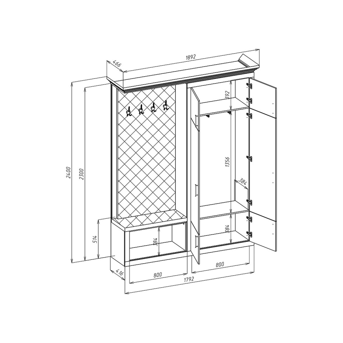 Прихожая Чарли Лайт 4 фабрика стиль