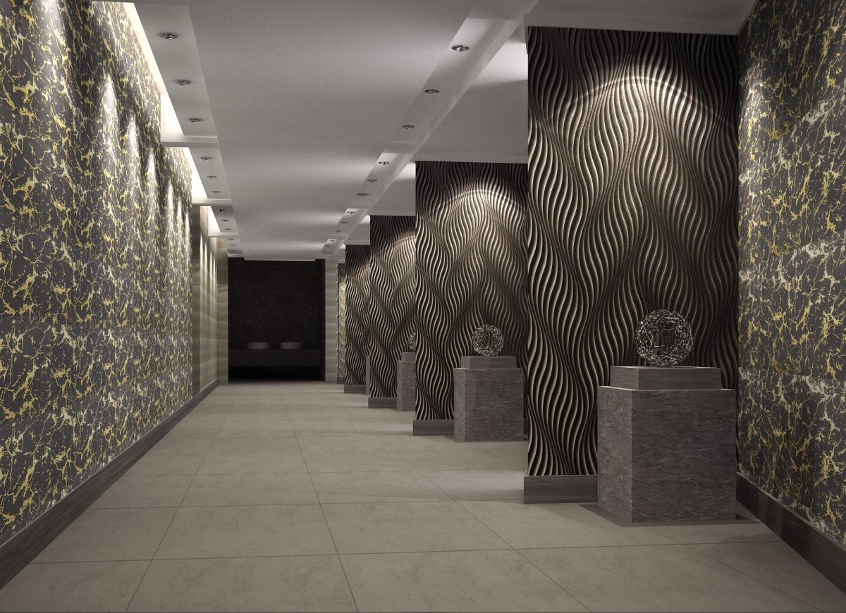 Ламинат на стену в прихожей